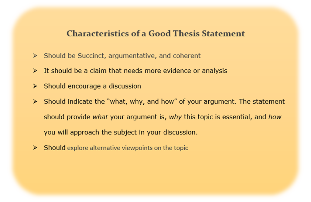 How to write a good thesis statement