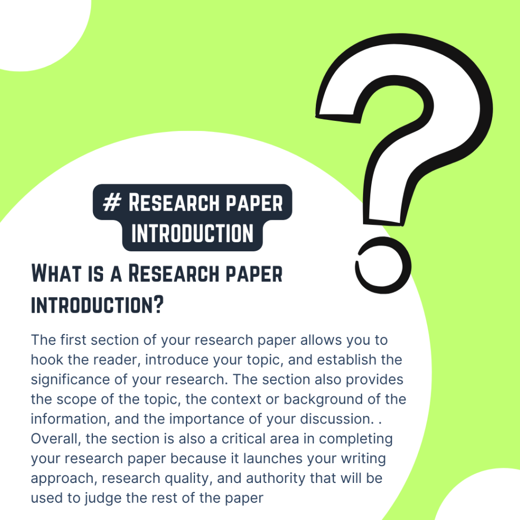 Introduction for a research paper