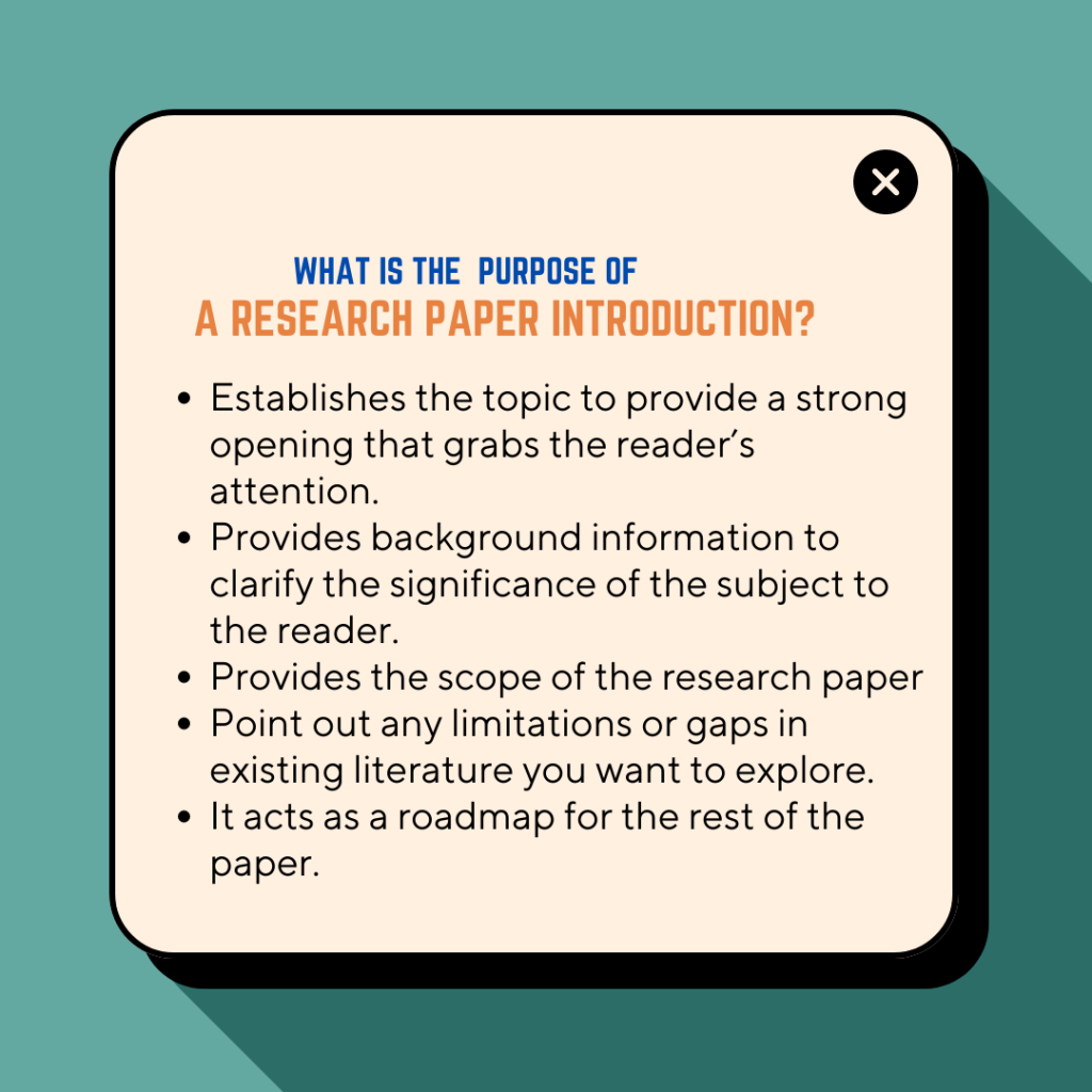 What is the purpose of a research paper introduction?